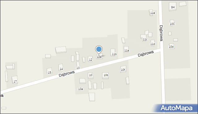 Dąbrowa, Dąbrowa, 12a, mapa Dąbrowa