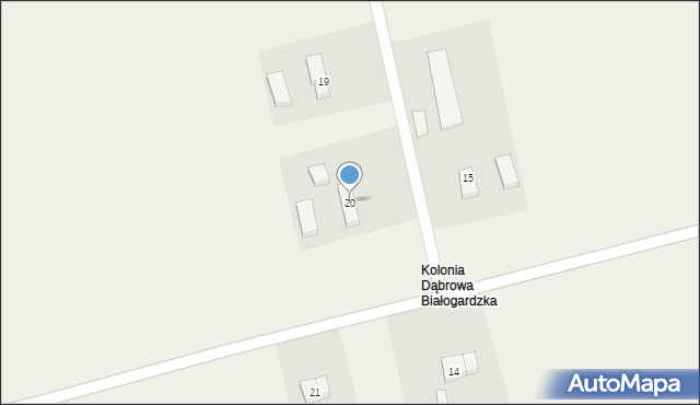 Dąbrowa Białogardzka, Dąbrowa Białogardzka, 20, mapa Dąbrowa Białogardzka