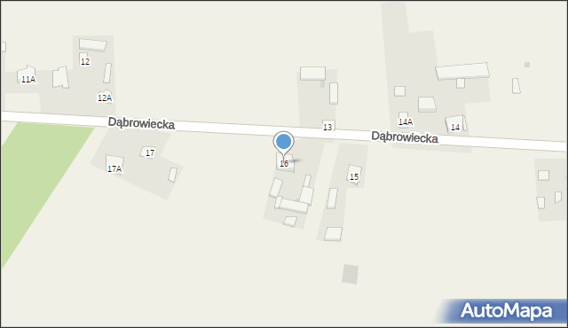 Dąbrowa-Bór, Dąbrowiecka, 16, mapa Dąbrowa-Bór