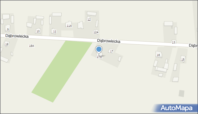 Dąbrowa-Bór, Dąbrowiecka, 17A, mapa Dąbrowa-Bór