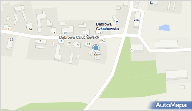 Dąbrowa Człuchowska, Dąbrowa Człuchowska, 26b, mapa Dąbrowa Człuchowska