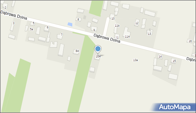 Dąbrowa Dolna, Dąbrowa Dolna, 10A, mapa Dąbrowa Dolna