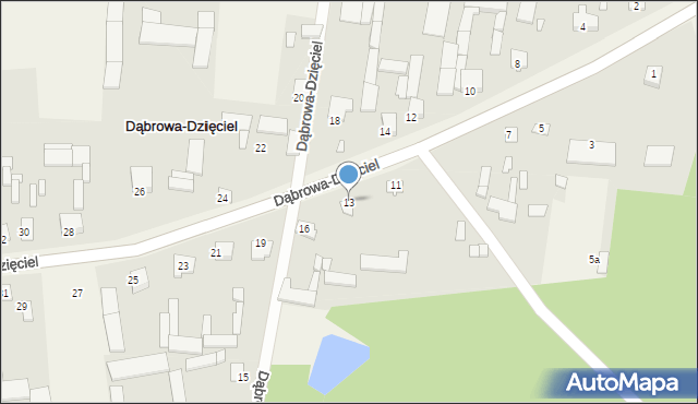 Dąbrowa-Dzięciel, Dąbrowa-Dzięciel, 13, mapa Dąbrowa-Dzięciel