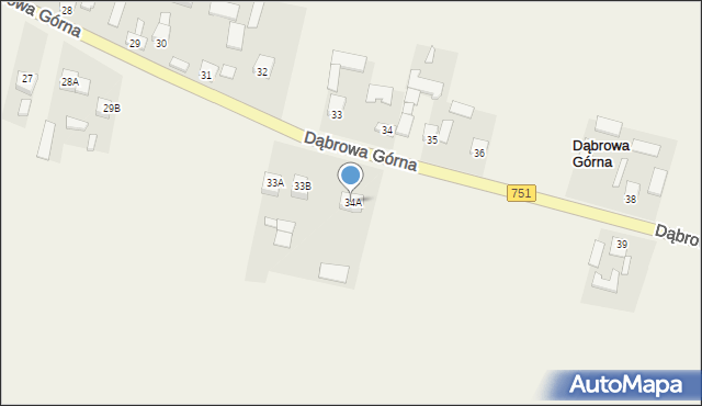 Dąbrowa Górna, Dąbrowa Górna, 34A, mapa Dąbrowa Górna