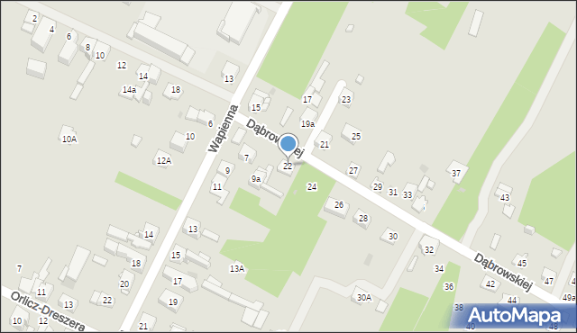 Dąbrowa Górnicza, Dąbrowskiej Marii, 22, mapa Dąbrowa Górnicza