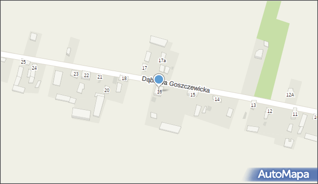 Dąbrowa Goszczewicka, Dąbrowa Goszczewicka, 16, mapa Dąbrowa Goszczewicka