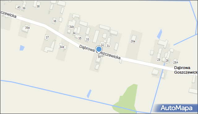 Dąbrowa Goszczewicka, Dąbrowa Goszczewicka, 30, mapa Dąbrowa Goszczewicka
