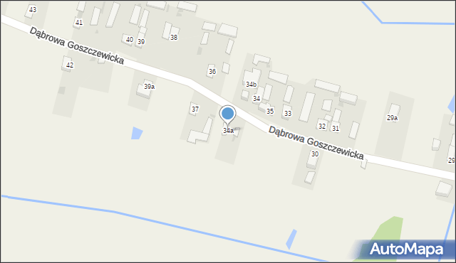 Dąbrowa Goszczewicka, Dąbrowa Goszczewicka, 34a, mapa Dąbrowa Goszczewicka