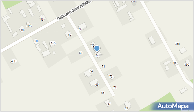Dąbrowa Jastrzębska, Dąbrowa Jastrzębska, 74, mapa Dąbrowa Jastrzębska