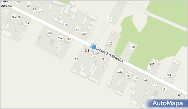 Dąbrowa Kozłowska, Dąbrowa Kozłowska, 22, mapa Dąbrowa Kozłowska
