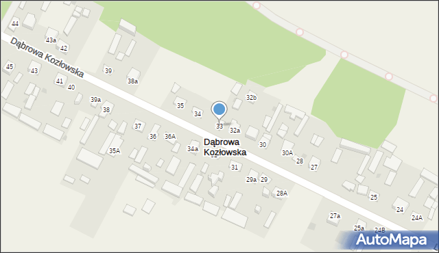 Dąbrowa Kozłowska, Dąbrowa Kozłowska, 33, mapa Dąbrowa Kozłowska