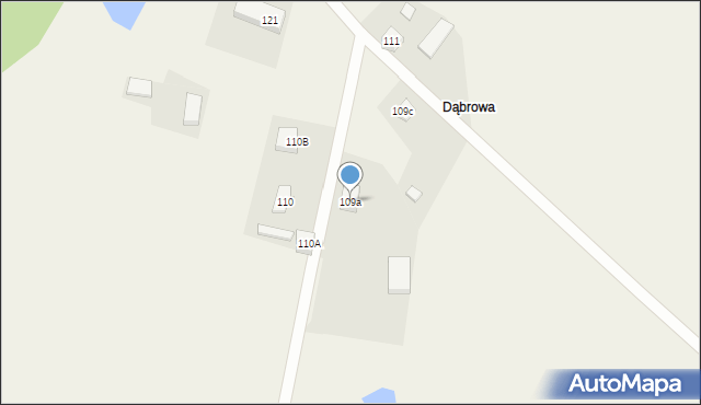 Dąbrowa Puzdrowska, Dąbrowa Puzdrowska, 109a, mapa Dąbrowa Puzdrowska