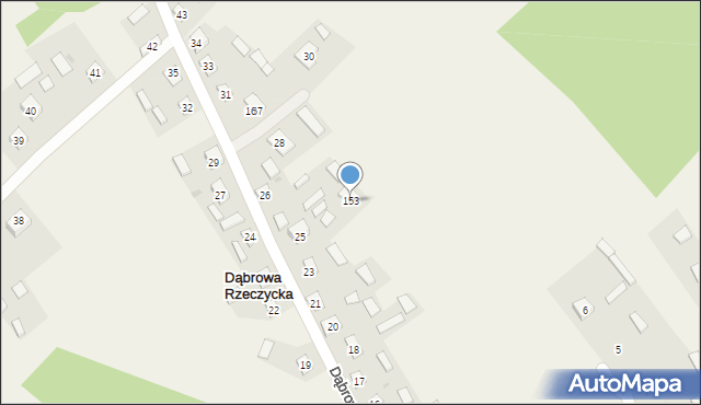 Dąbrowa Rzeczycka, Dąbrowa Rzeczycka, 153, mapa Dąbrowa Rzeczycka