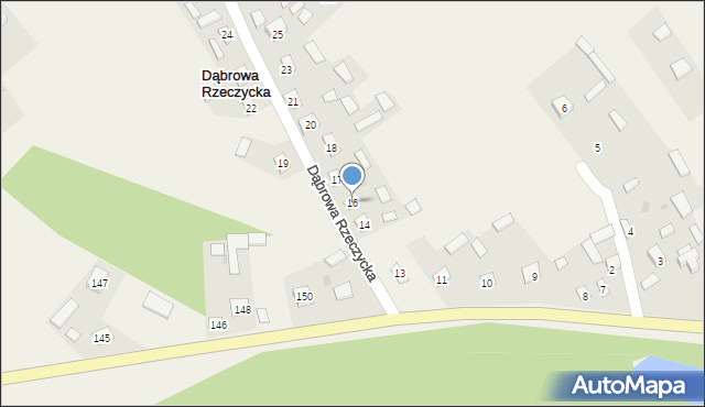 Dąbrowa Rzeczycka, Dąbrowa Rzeczycka, 16, mapa Dąbrowa Rzeczycka