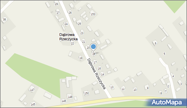Dąbrowa Rzeczycka, Dąbrowa Rzeczycka, 18, mapa Dąbrowa Rzeczycka