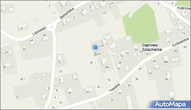 Dąbrowa Szlachecka, Dąbrowa Szlachecka, 257, mapa Dąbrowa Szlachecka
