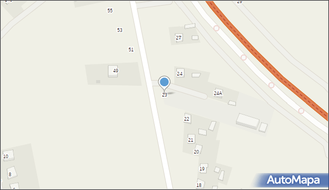 Dąbrowa Tomaszowska, Dąbrowa Tomaszowska, 23, mapa Dąbrowa Tomaszowska