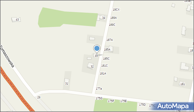 Dąbrowa Tomaszowska, Dąbrowa Tomaszowska, 33A, mapa Dąbrowa Tomaszowska