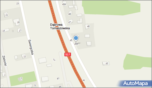 Dąbrowa Tomaszowska, Dąbrowa Tomaszowska, 45A, mapa Dąbrowa Tomaszowska