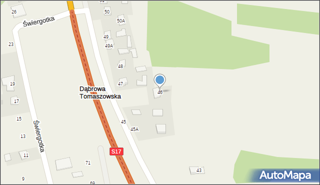 Dąbrowa Tomaszowska, Dąbrowa Tomaszowska, 46, mapa Dąbrowa Tomaszowska