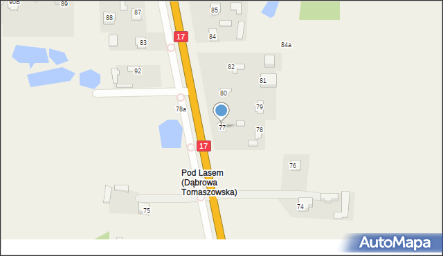 Dąbrowa Tomaszowska, Dąbrowa Tomaszowska, 77, mapa Dąbrowa Tomaszowska