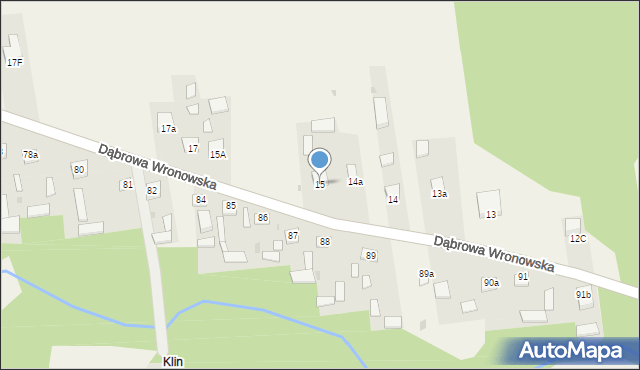 Dąbrowa Wronowska, Dąbrowa Wronowska, 15, mapa Dąbrowa Wronowska