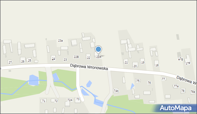 Dąbrowa Wronowska, Dąbrowa Wronowska, 22A, mapa Dąbrowa Wronowska