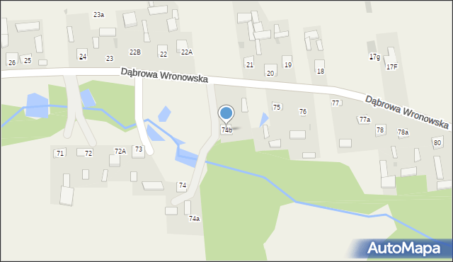 Dąbrowa Wronowska, Dąbrowa Wronowska, 74b, mapa Dąbrowa Wronowska