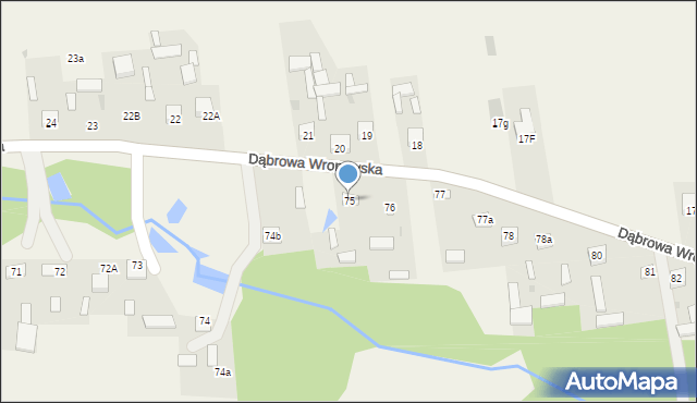 Dąbrowa Wronowska, Dąbrowa Wronowska, 75, mapa Dąbrowa Wronowska