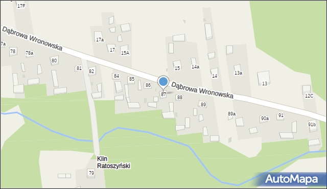 Dąbrowa Wronowska, Dąbrowa Wronowska, 87, mapa Dąbrowa Wronowska