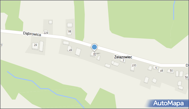 Dąbrowica, Dąbrowica, 32, mapa Dąbrowica