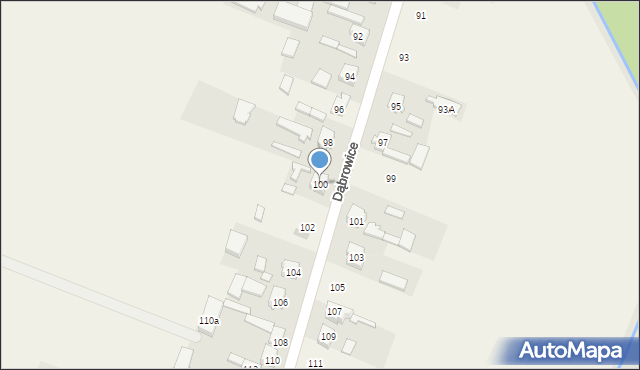 Dąbrowice, Dąbrowice, 100, mapa Dąbrowice