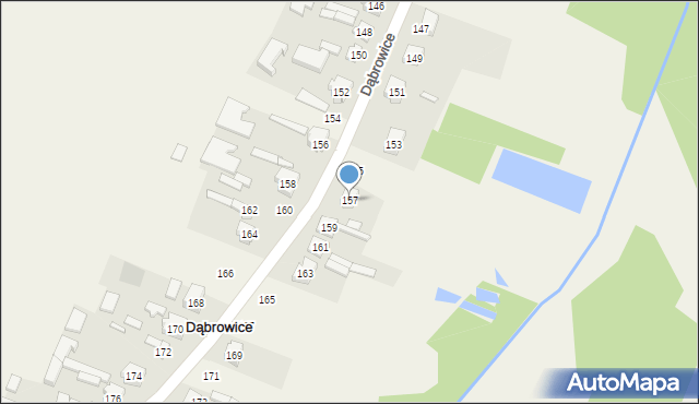 Dąbrowice, Dąbrowice, 157, mapa Dąbrowice