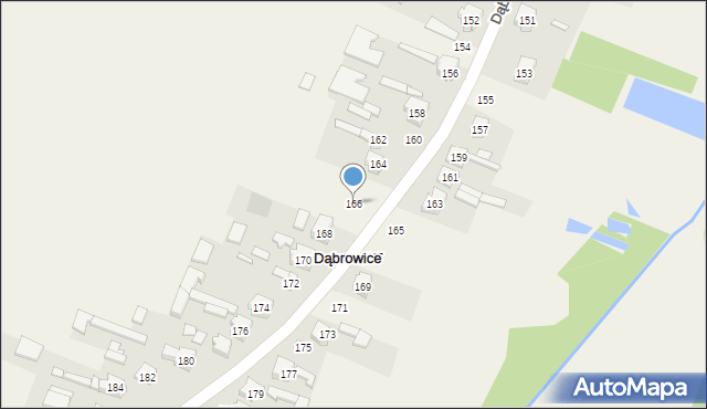Dąbrowice, Dąbrowice, 166, mapa Dąbrowice