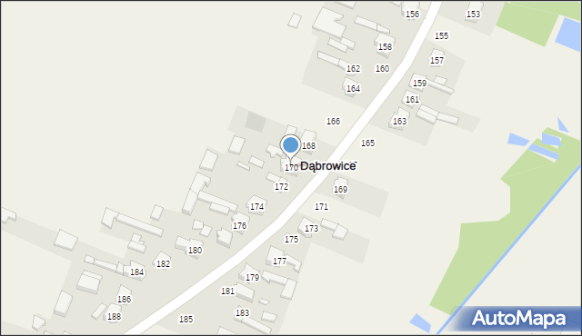 Dąbrowice, Dąbrowice, 170, mapa Dąbrowice