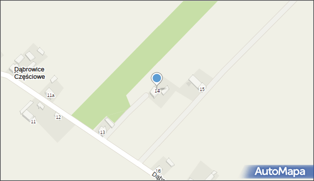 Dąbrowice Częściowe, Dąbrowice Częściowe, 14, mapa Dąbrowice Częściowe