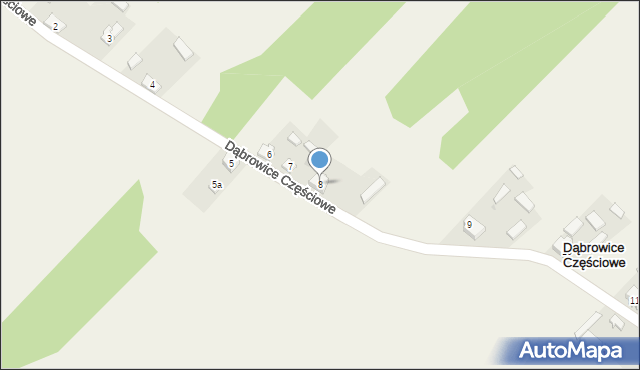 Dąbrowice Częściowe, Dąbrowice Częściowe, 8, mapa Dąbrowice Częściowe