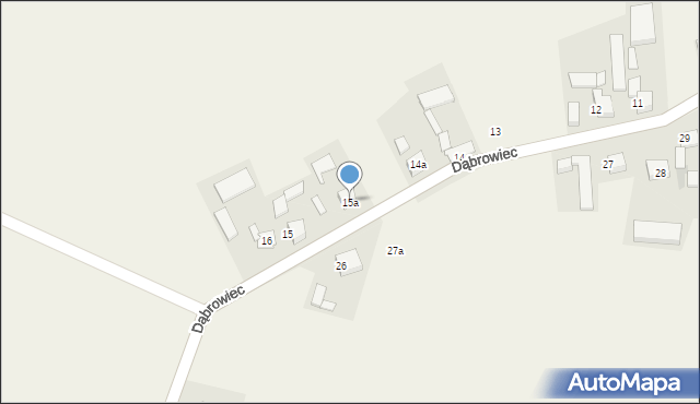 Dąbrowiec, Dąbrowiec, 15a, mapa Dąbrowiec