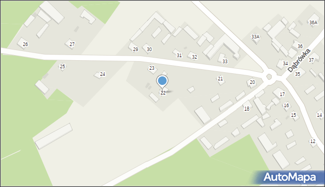 Dąbrówka, Dąbrówka, 22, mapa Dąbrówka