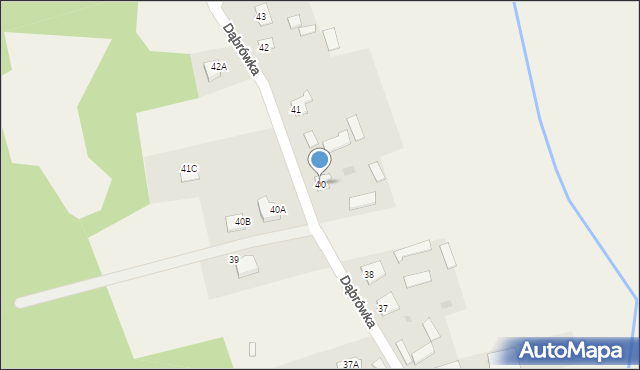 Dąbrówka, Dąbrówka, 40, mapa Dąbrówka