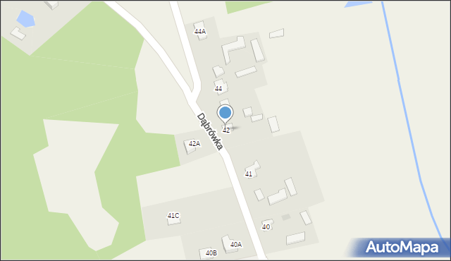 Dąbrówka, Dąbrówka, 42, mapa Dąbrówka