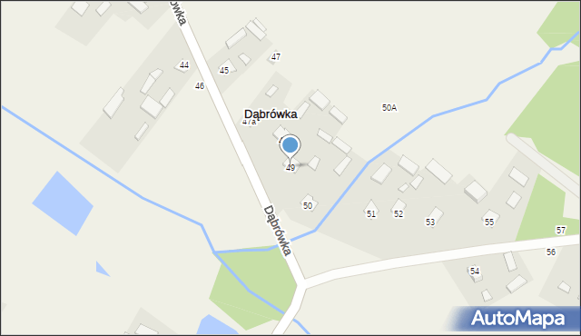 Dąbrówka, Dąbrówka, 49, mapa Dąbrówka