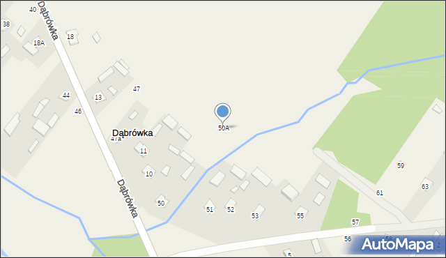 Dąbrówka, Dąbrówka, 50A, mapa Dąbrówka