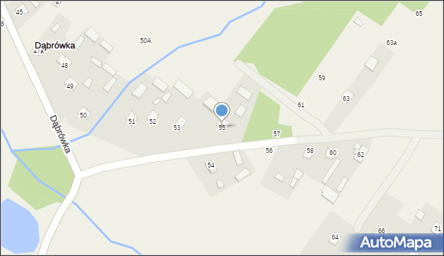 Dąbrówka, Dąbrówka, 55, mapa Dąbrówka