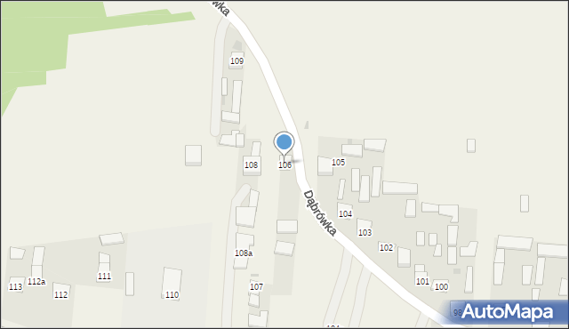 Dąbrówka, Dąbrówka, 106, mapa Dąbrówka