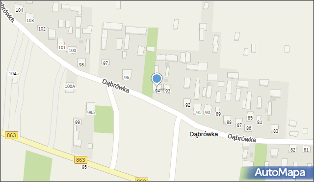 Dąbrówka, Dąbrówka, 94, mapa Dąbrówka