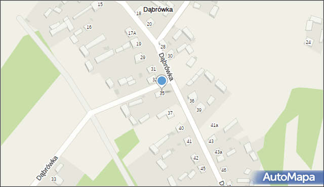 Dąbrówka, Dąbrówka, 35, mapa Dąbrówka