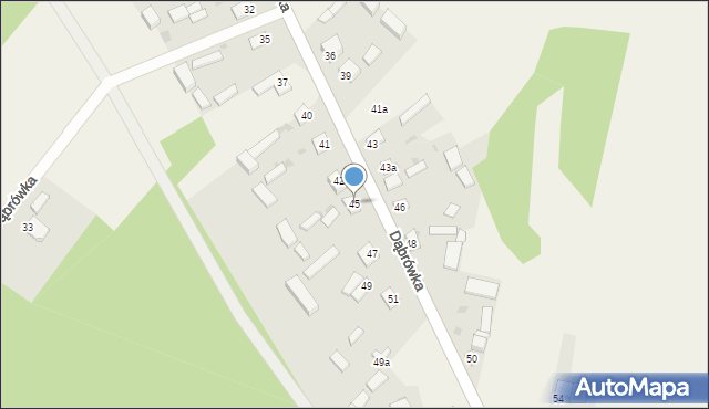Dąbrówka, Dąbrówka, 45, mapa Dąbrówka