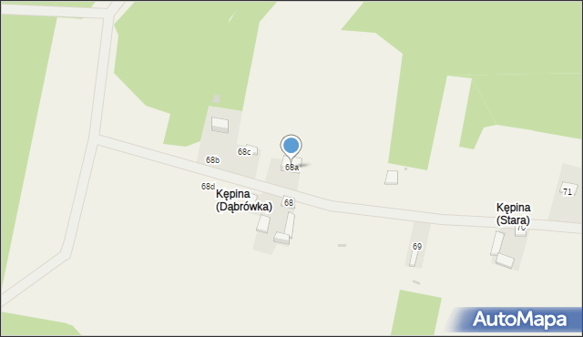 Dąbrówka, Dąbrówka, 68a, mapa Dąbrówka