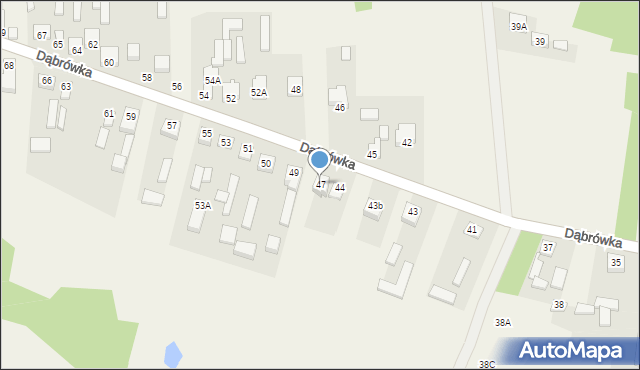 Dąbrówka, Dąbrówka, 47, mapa Dąbrówka